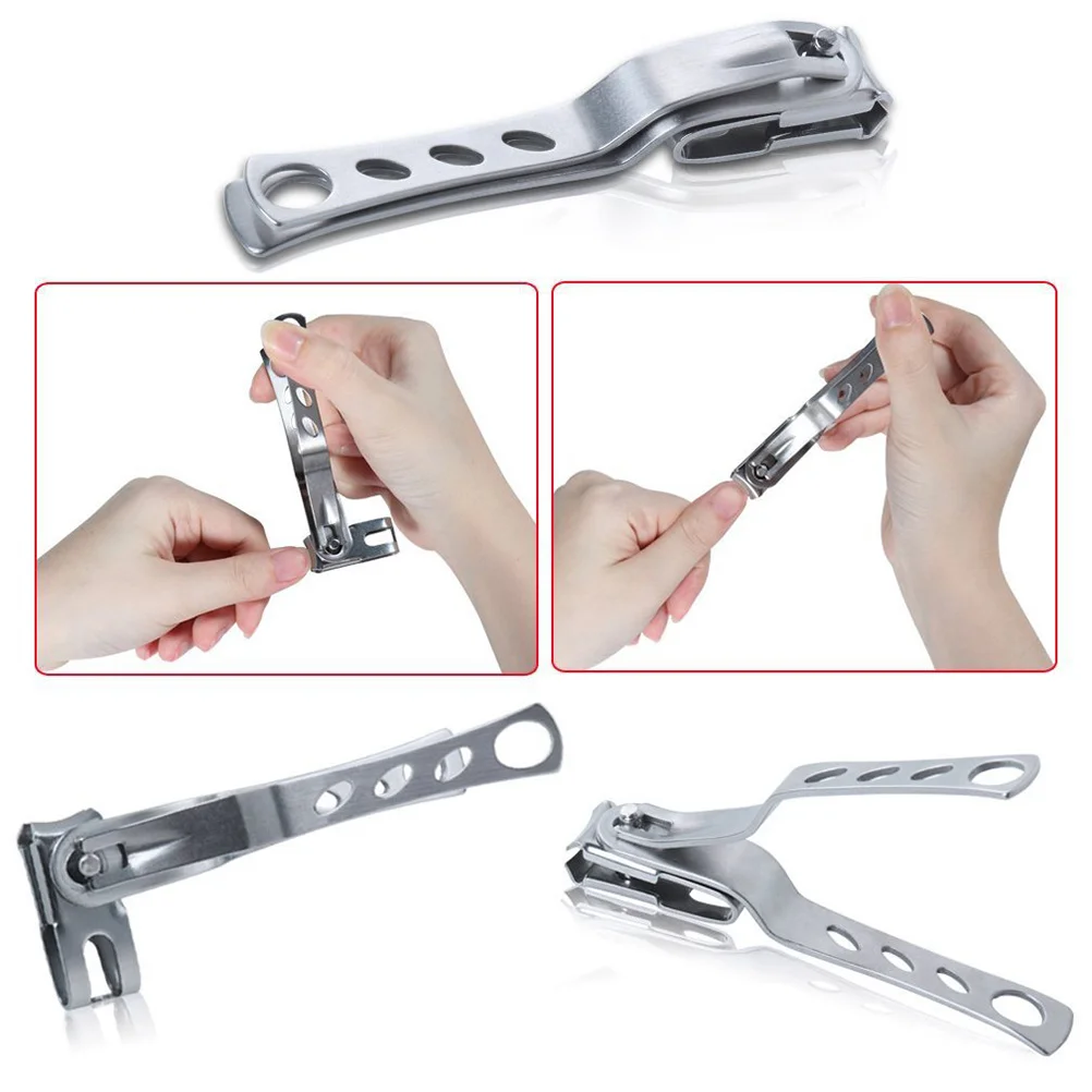 

2 Pcs Nail Trimmer Trimmers 360-Degree Large Cutters Set Clippers Thick Nails Silver Newborn