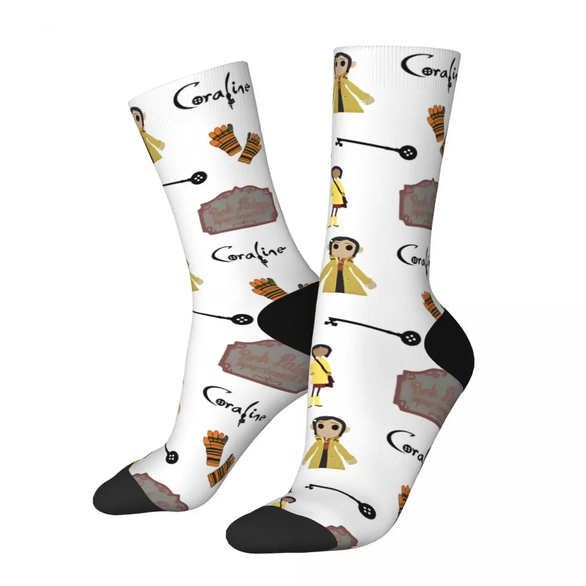 Hip-hop Coralines Halloween Pack Sports Socks Polyester Long Socks for Unisex Sweat Absorbing