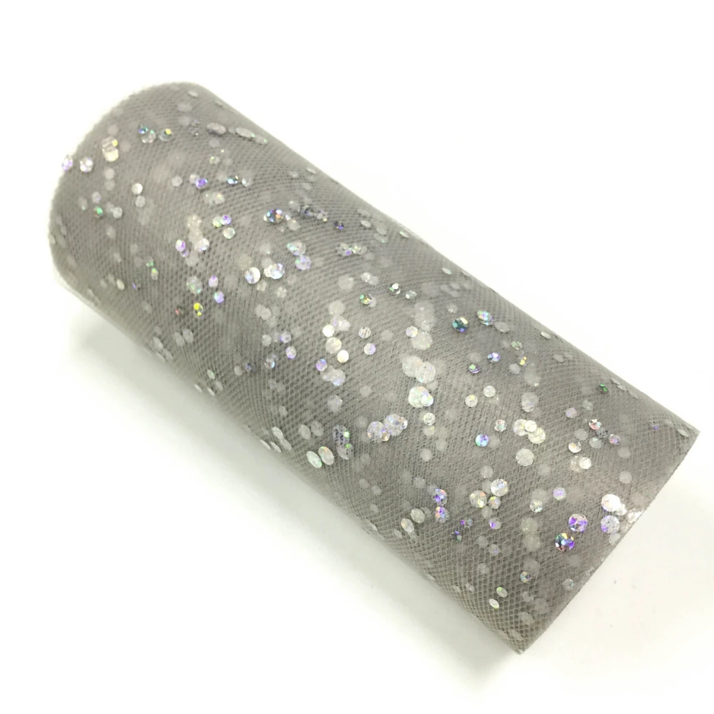 Glitzer-Pailletten-Tüllstoffrolle 6 Zoll x 25 Yards in verschiedenen Farben, geeignet für Tischdekorationen, Hochzeitsdekorationen, Babypartydekorationen. – Detail 17