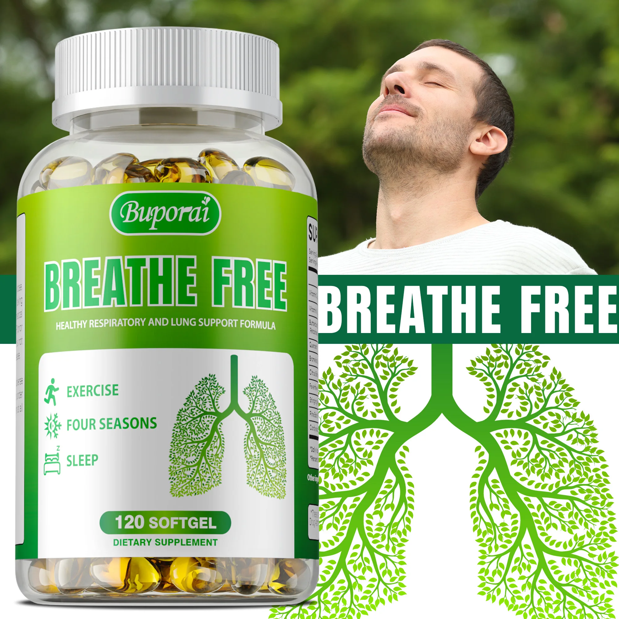 

Lung Health Supplements - Lung Cleansing, Reduces Discomfort, Smooth Breathing, Formula for Bronchial & Respiratory Systems