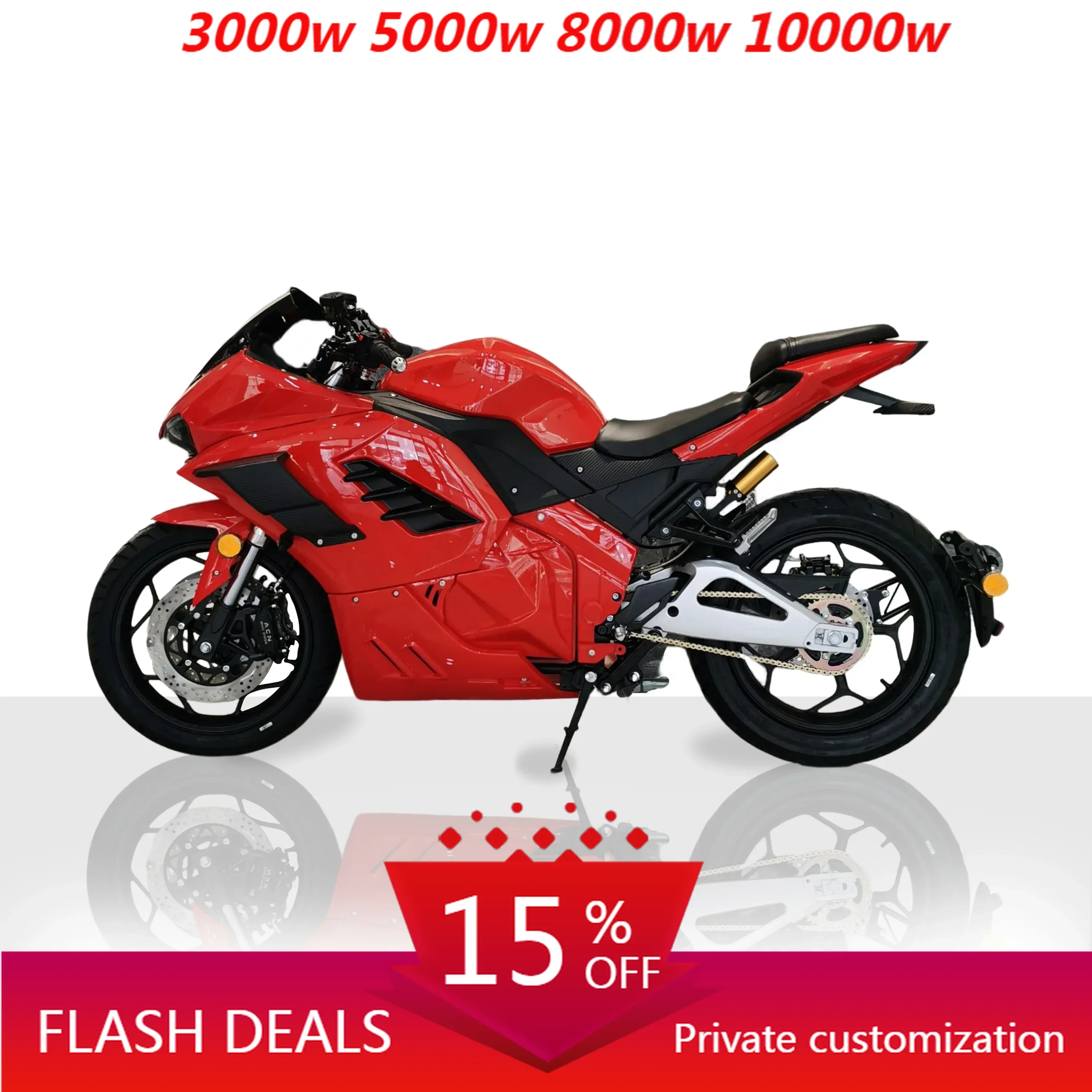 

JUFENG Lithium-ion 72V Center Motor 4000W Fast Speed 130KM/H Chopper Electric Motorcycle