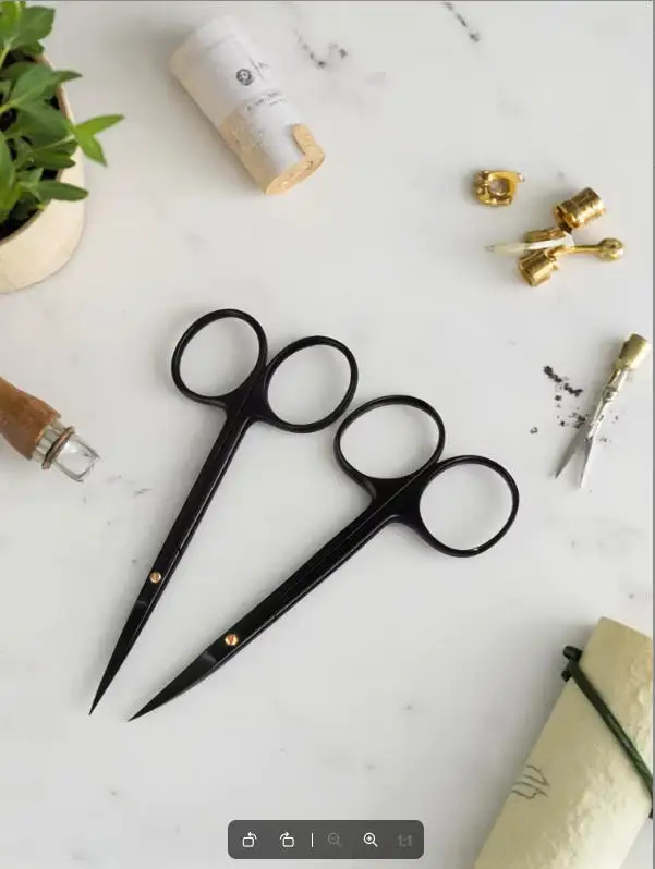 Ophthalmic Surgical Scissors 10cm Double Eyelid Plastic Surgery Straight Tool Black Porcelain Handle Tungsten Carbon Steel