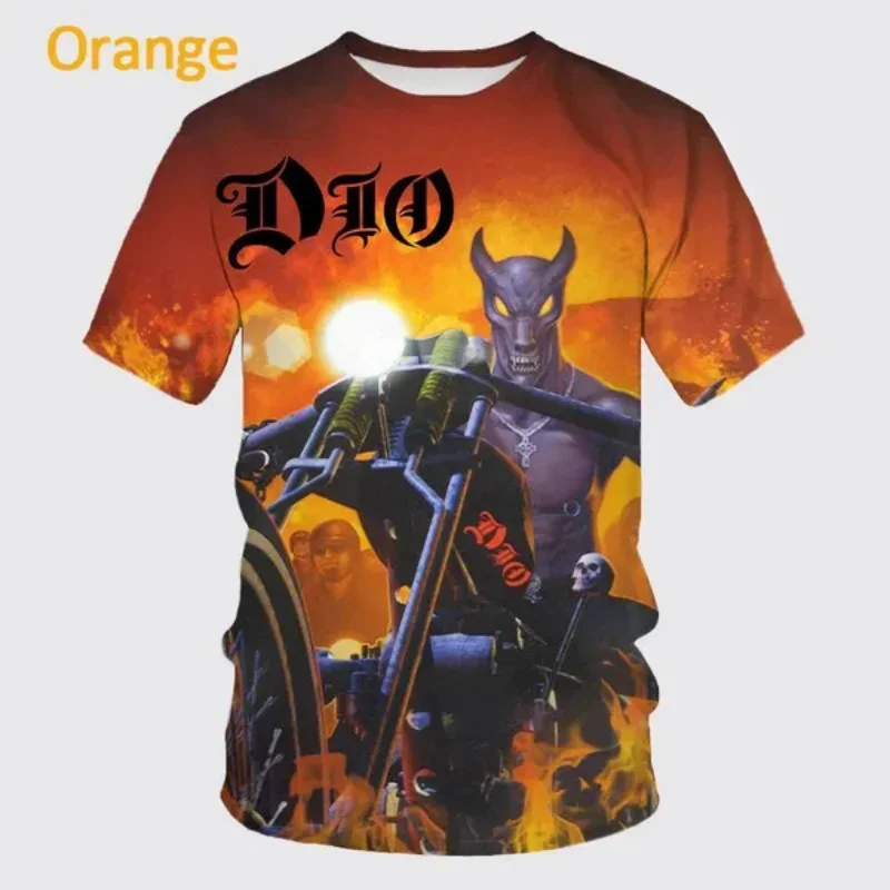 Moda męska odzież New Metal Rock Dio Band 3D T-shirt z nadrukiem Hip Hop Street Unisex Oversized T Shirt Harajuku z krótkim rękawem