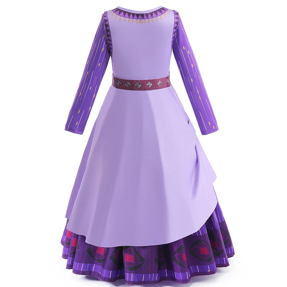 Halloween Cosplay Princess Wish Asha Costume for Girls Carnival King Queen Kids Easter Birthday Party Dress UP Chindren Fancy