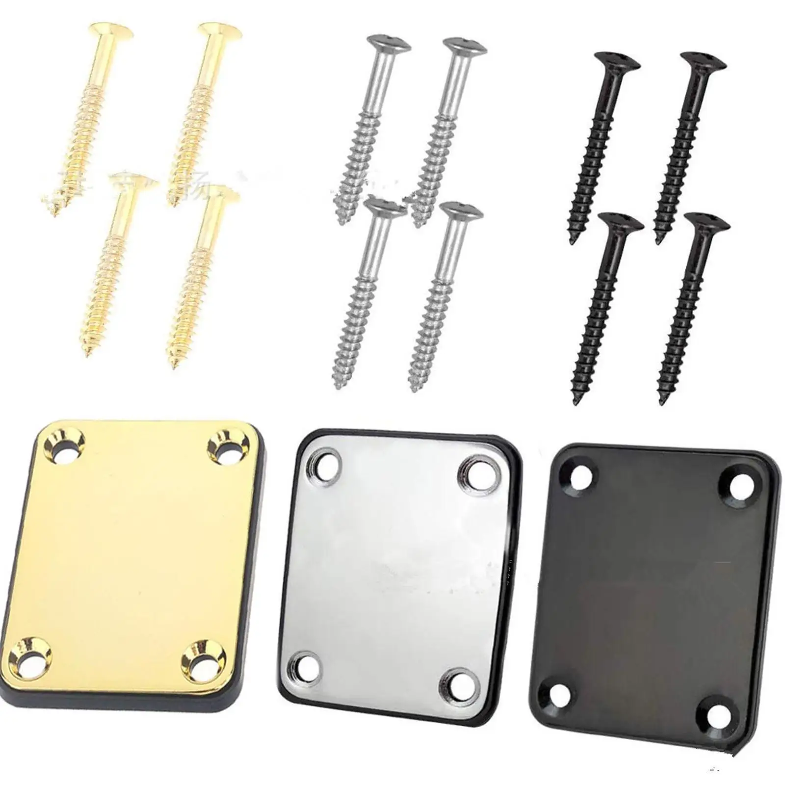 Metal + Plastic Guitar Neck Plate For Strat/Tele/Lp Jazz Bass Guitar Electric Guitar Reinforcement Plate