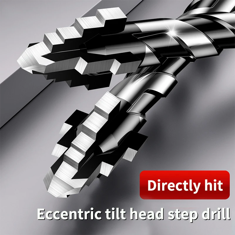 Stepped Blade Four-edged Sawtooth Drill Bit for Tile Drilling Concrete Special Electric Drill UIltra-High Hardness Dry Drill Bit