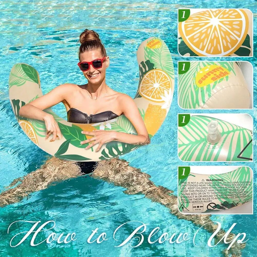 U Shaped Inflatable Swim Ring Pool Floatie with Neck And Back Support Comfortable Floating Tube for Pool Beach Water Sports