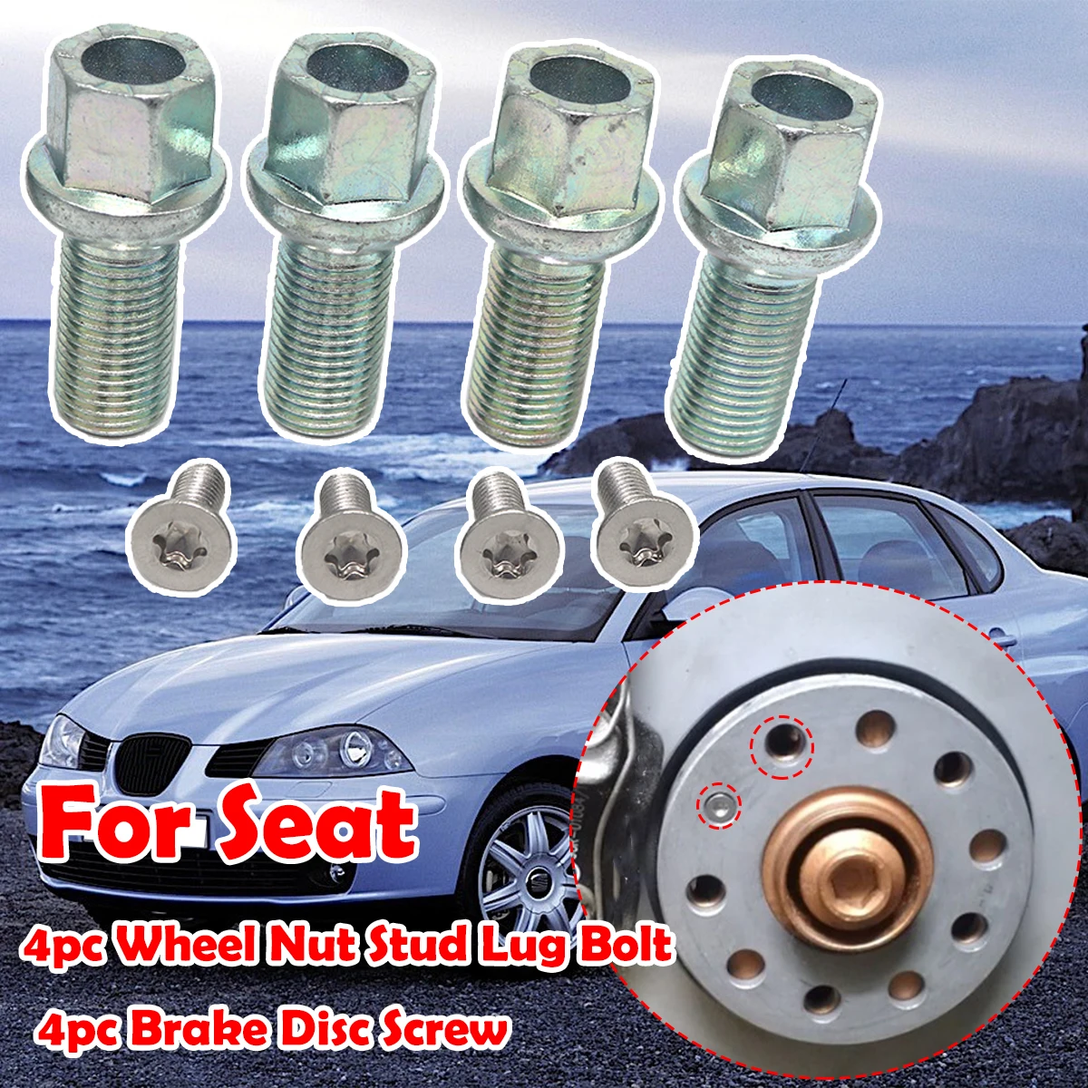 

Wheel Nut Stud Lug Bolt Brake Rotor Disc Screw Repair kit For Seat Ibiza Mk3 Leon Mk1 Mk4 Mk2 Cordoba Exeo Altea Toledo Alhambra