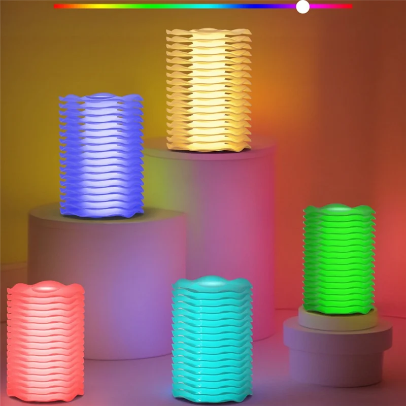 AB46-Dynamic Lighting Colorful Night Light Touch Sensor Bedside Lamp With 3D Illusion Design 7 Colors Remote Control LED Lamp