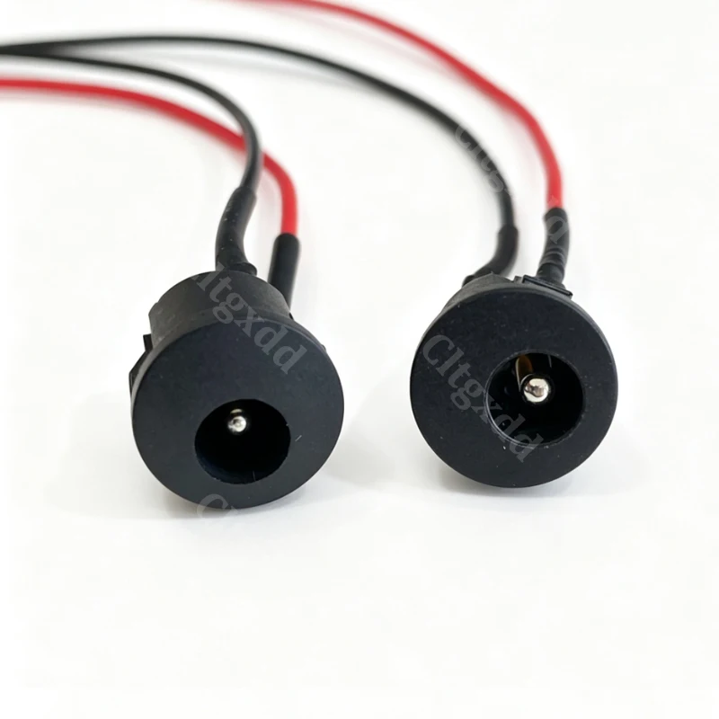 5 Stück DC-022K DC-Stromanschlussbuchse 5,5*2,1mm/5,5*2,5mm Einbaubuchse mit 20cm Rot-Schwarz-Kabel für DIY-Elektronik – Detail 11