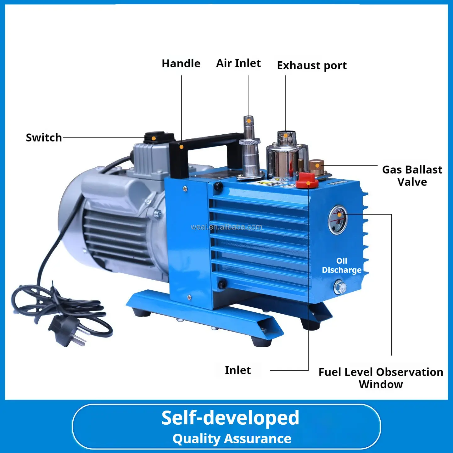 IKEME Rotary Vane Vacuum Pump 0.5/1/2/4/6/8/15/25L/s Bomba De Vacuo Lab Freeze Drying Semiconductor Industrial Oil Sealed Pump