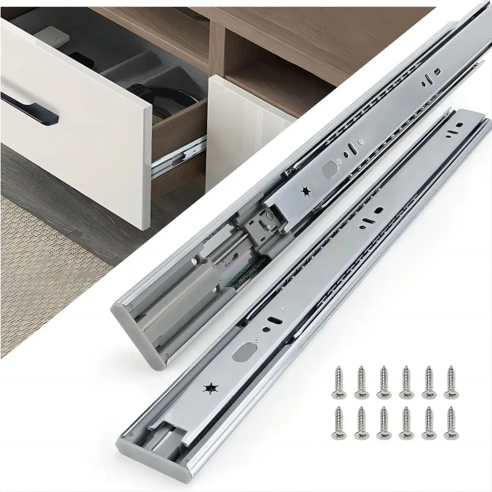 YOUTHUA 45mm Soft Close Drawer Slides Stainless Steel Drawer Runners 1 Pairs Bearing 45kg Rails Furniture Hardware Accessories