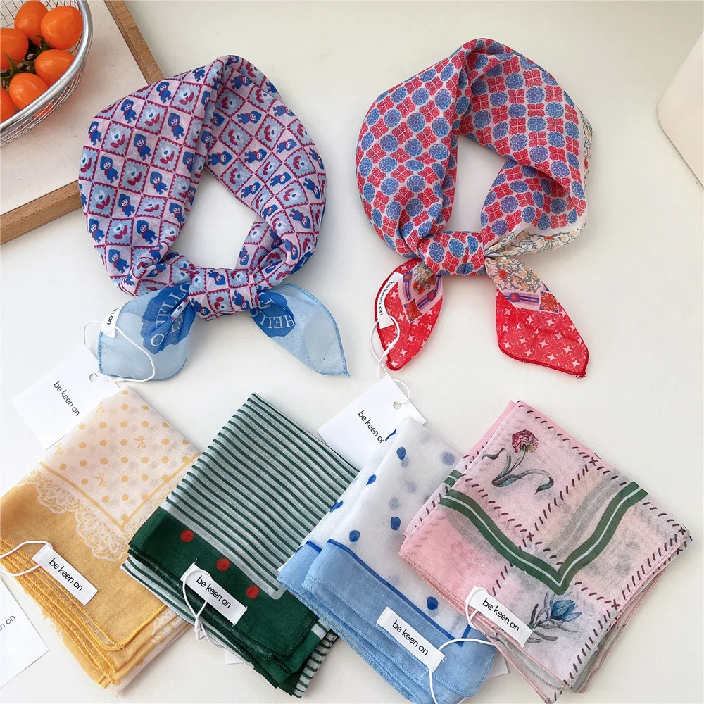 55*55cm Cotton Square Scarf Hair Scarf Hairband Headband Hairscarf Bandanas Headscarf Turban Shawl Wrap