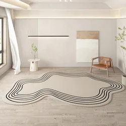 VIKAMA Cream Style Imitation Cashmere Carpet Home Decoration Winter Soft Non-Slip Living Room Bedroom Cloakroom Floor Mat