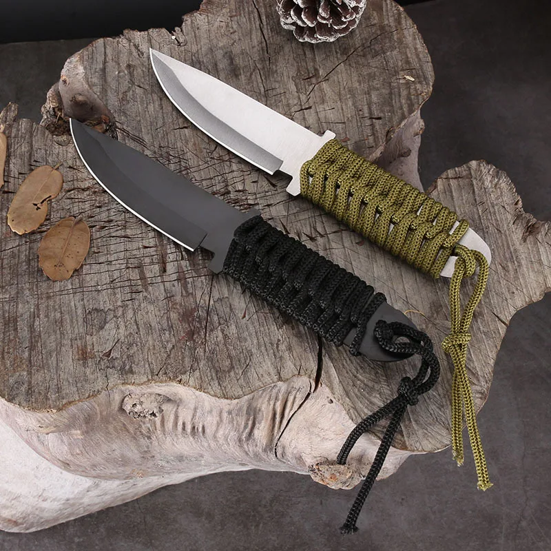 2024 New outdoor stainless steel camping knife, suitable for cutting knife, fruit knife, field survival knife