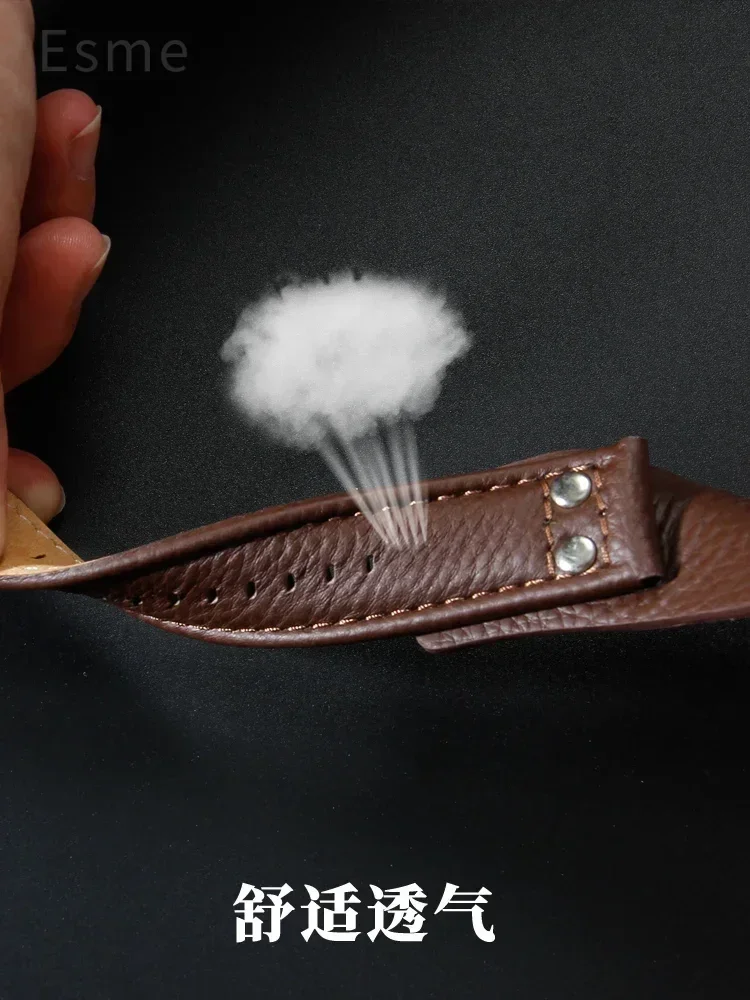 Untuk fosil Ch2564 Ch2565 Band gelang jam pria kulit asli terintegrasi hitam cokelat aksesoris terintegrasi 22mm