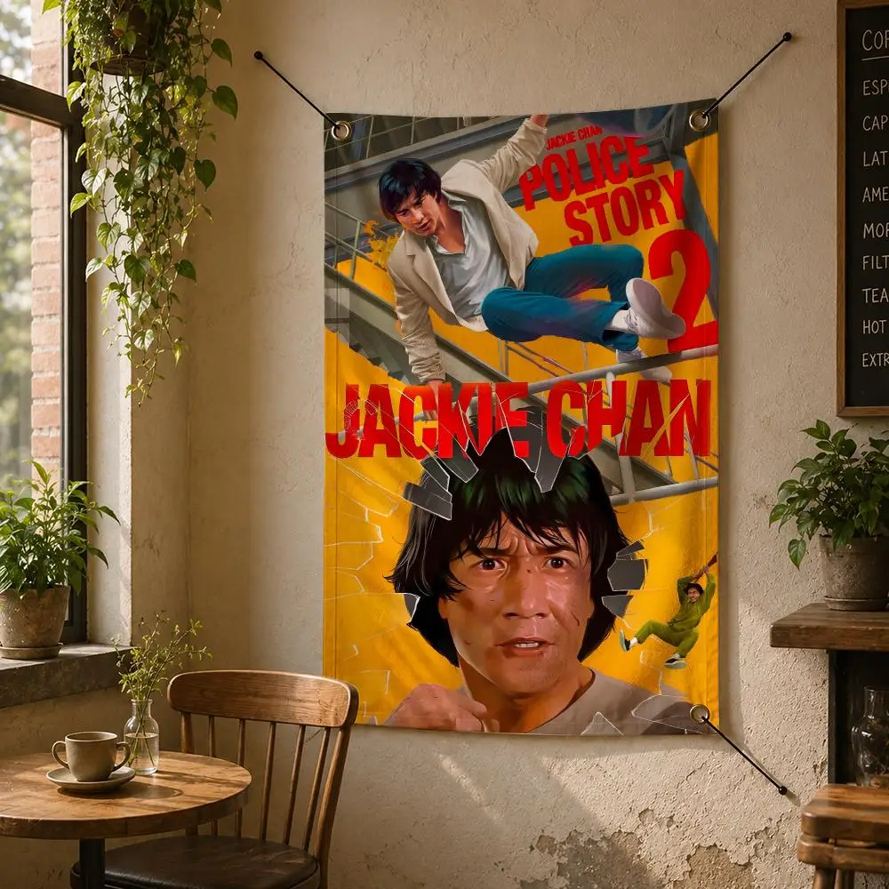 Actor J-Jackie Chan Flags Flag Banner Wall Hanging for Bedroom Dorm Room Home Bar Party Indoor Outdoor Wall Decor