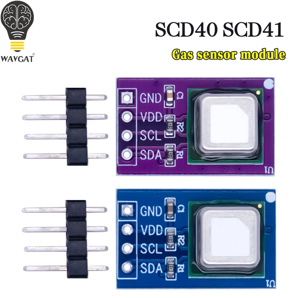 SCD40 SCD41 Gas Sensor Module Detects CO2 Carbon Dioxide Temperature and Humidity In One Sensor I2C Communication