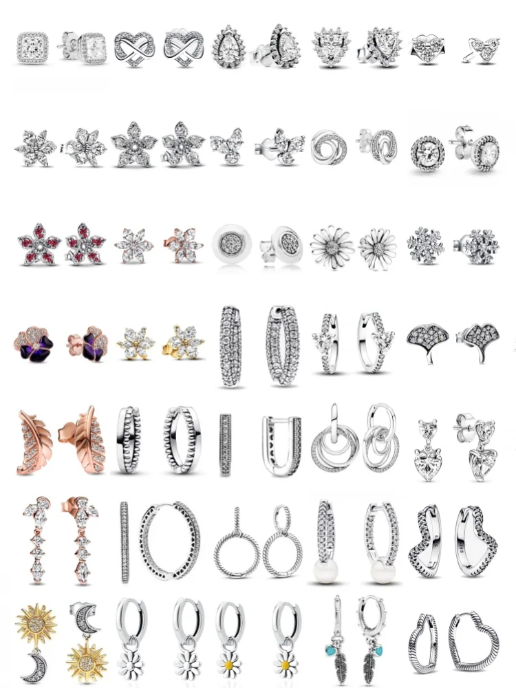 New 925 Silver Snowflake,Swallow Butterfly,Daisy Earrings Suitable for European Women's Festivals Exquisite Charm Jewelry Gifts view 2