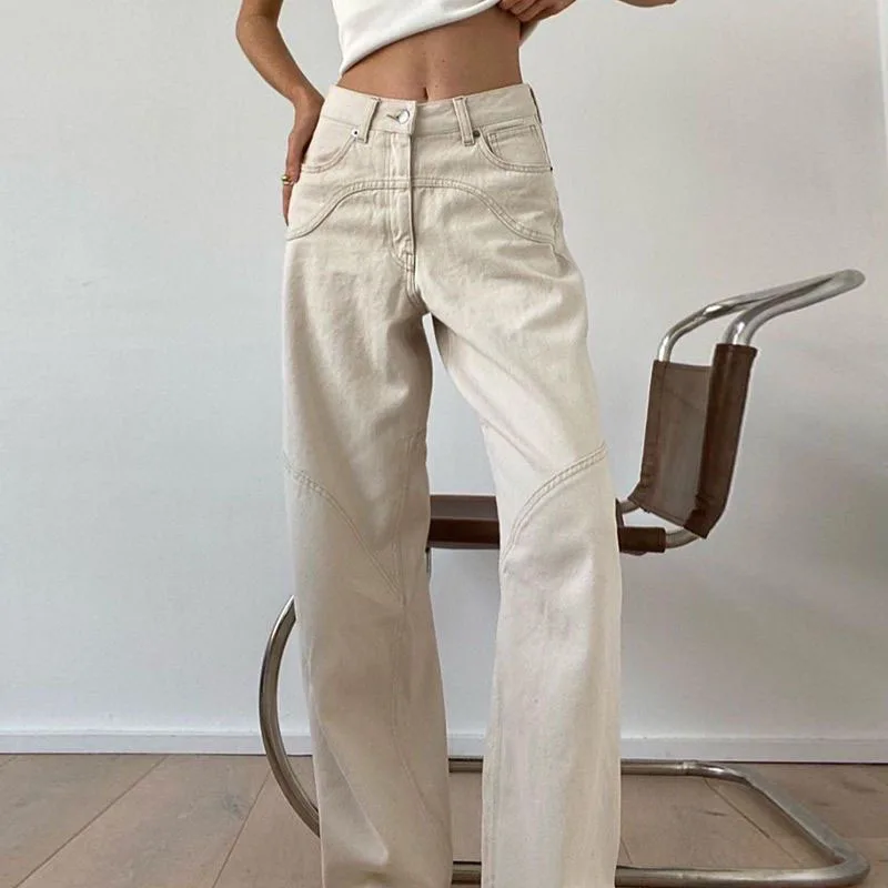 Baggy Jeans Women Simple Comfortable Solid Chic Casual Jean Pants 2026 New Female Fashion High Waist Wide Leg Denim Trousers