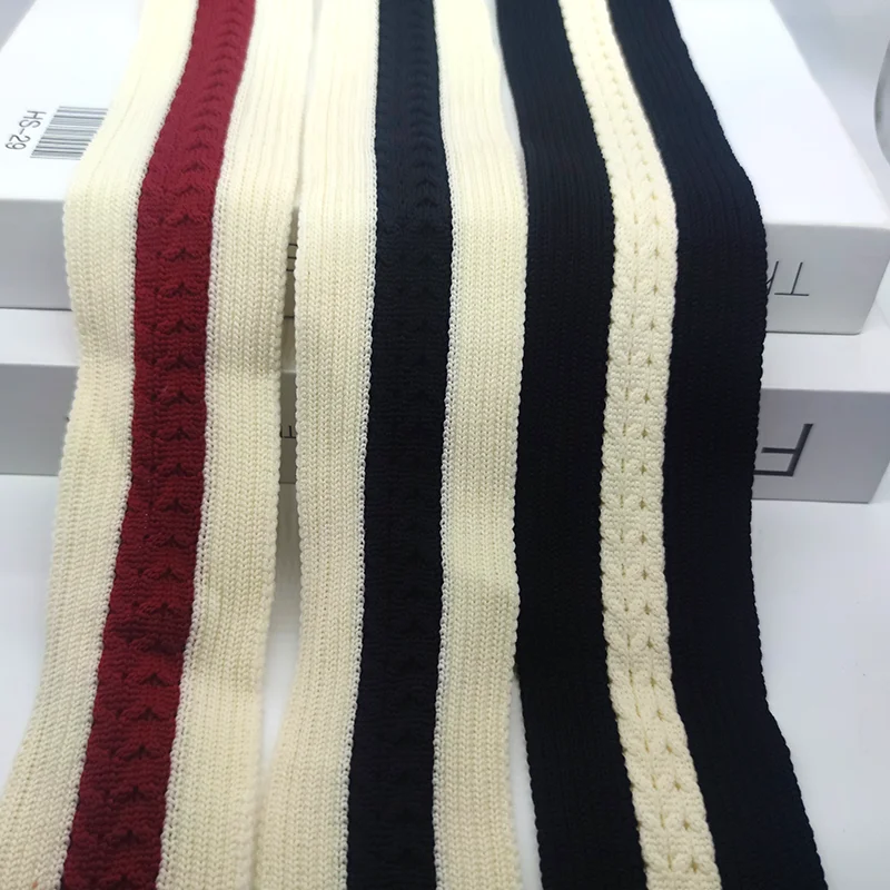 Jacquard knitted belt with soft micro elastic pants, side strips, clothing accessories, decorative belt, widened clothes