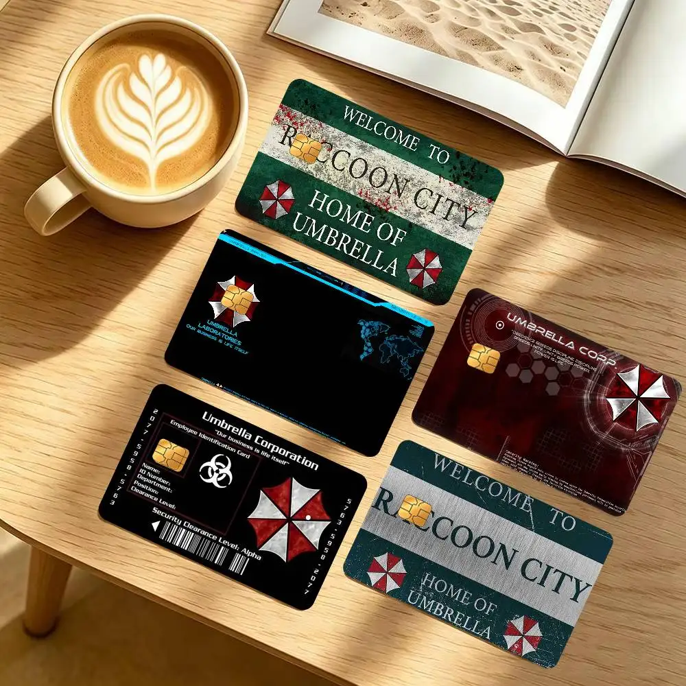 Welcome To Raccoon City Metal Sign Painting Vintage Credit Card Skin Stickers Bank Card Metro Card Sticker Waterproof Women Gift
