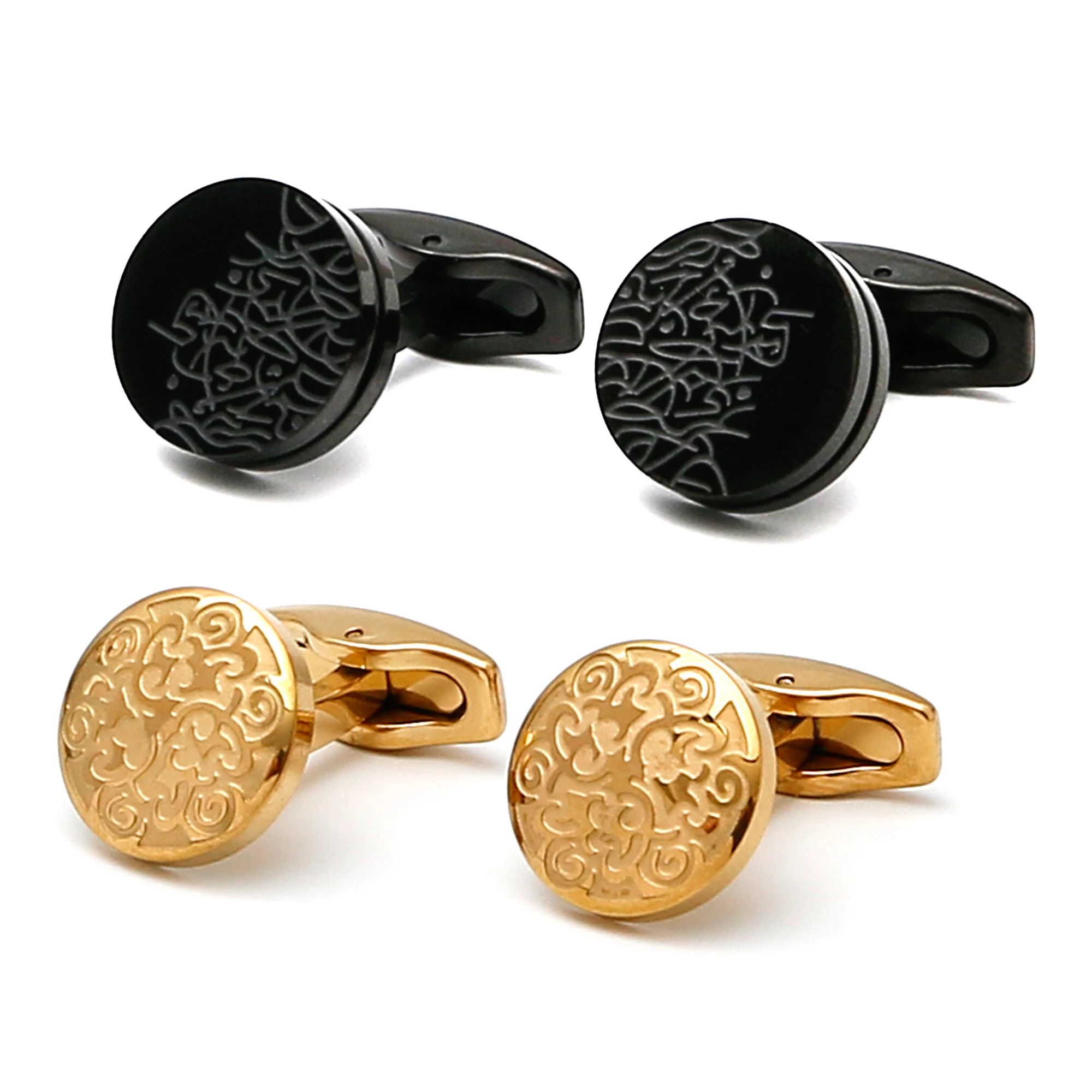 

Cufflinks for Men XK23043 Cute Figure Stainless Steel Round Casual Dress Shirt Cuff Links Jewelry