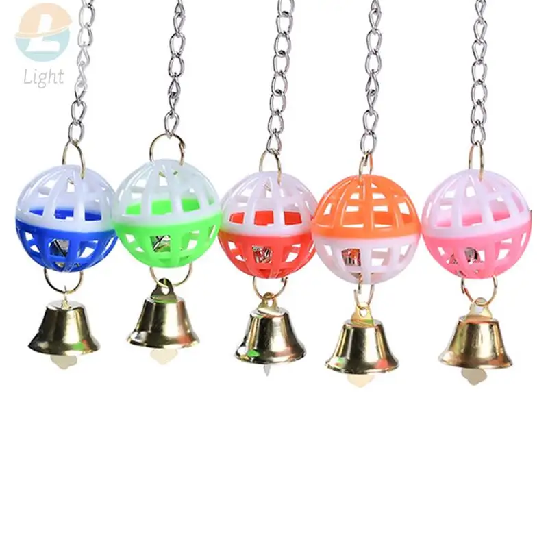 Plastic Ball Bell Bird Toys Colorful Pet Parrot Swing Toys African Grey Budgie Parakeet Cockatiel Lovebird Cage Parrot Toy