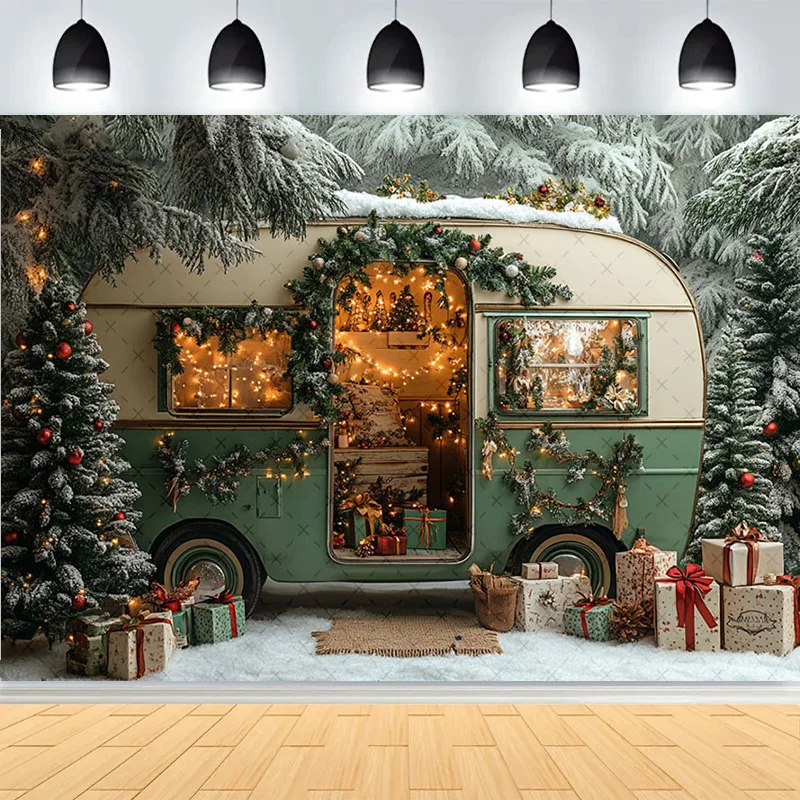 Winter Christmas Wonderland Festive Windows Photography Background Snowflakes Tree Birthday Party  Studio Backdrops EW-33