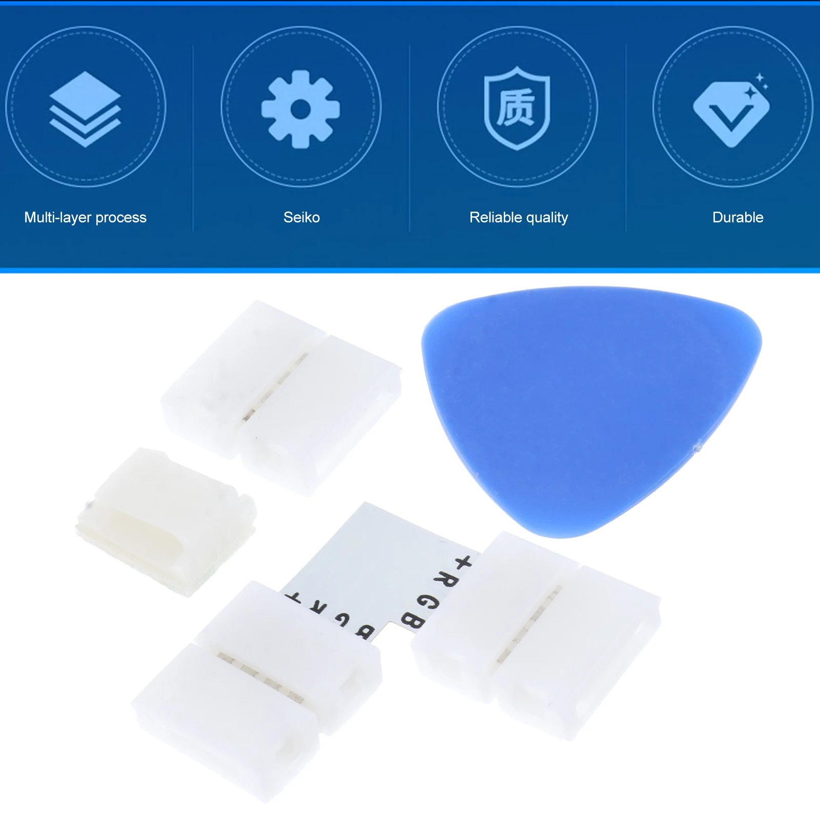 RGB LED Light Strip Connectors Solder Free Buckles L Shaped Corner Adapters Self Adhesive Clips Triangle Picks Safe Durable LED