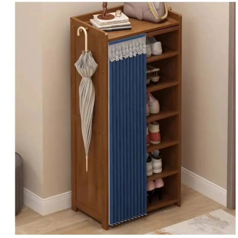 5/6/7 Floors Dustproof  Shoe Rack Organizer with Curtain Shoe Organizer Shelf Storage Living Room Cabinet Home Furniture