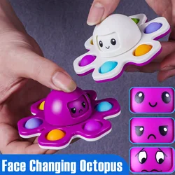 1PCS New Anti Stress Push Bubble Fidget Spinner Face-Changing Sensory Toy Push popete Spiner Stress Relief Fidget Toys For Kids