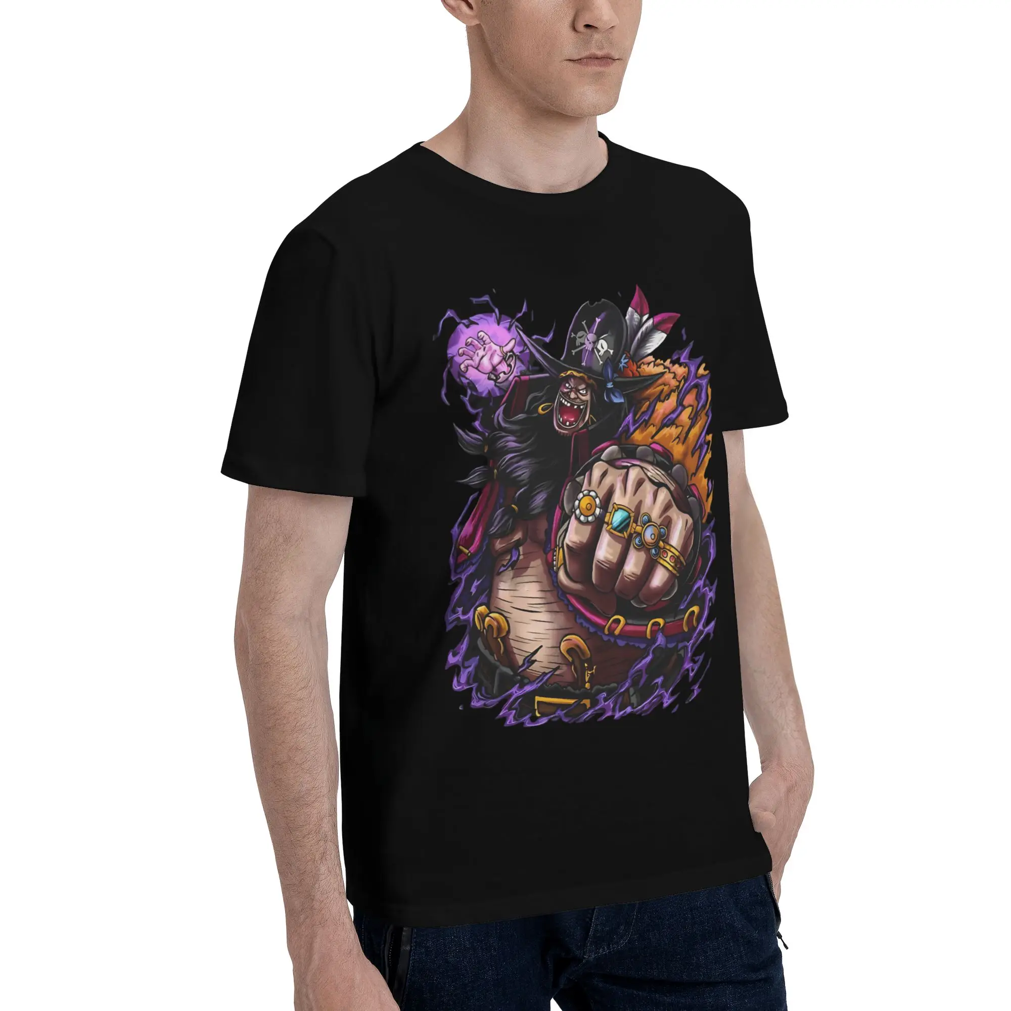 Marshall D Teach – Blackbeard  Novelty 100% Cotton T-Shirt Bandai ONE PIECE Tees Tops For Men