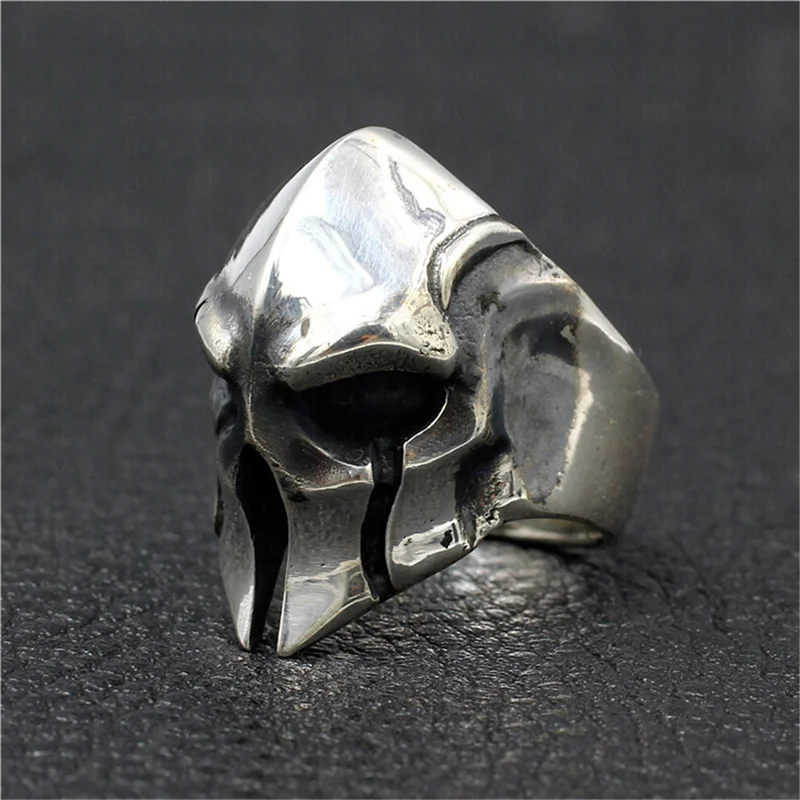 BOCAI  S925 Sterling Silver Charms Rings for Men New Fashion Retro Trend Warrior Mask Pure Argentum Punk Jewelry Free Shipping