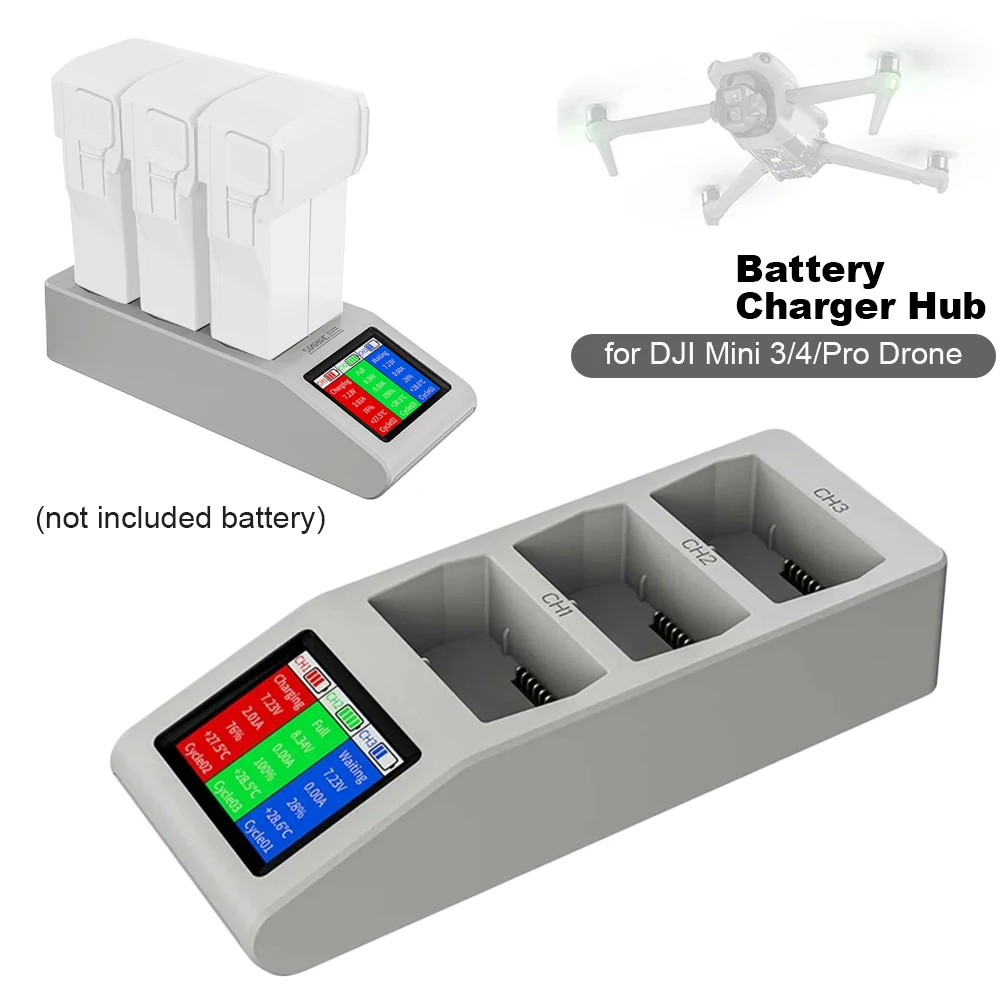 

Зарядный концентратор для дрона Mini 4 PRO, зарядное устройство Butler с цифровым дисплеем, летная батарея, зарядное устройство для быстрой зарядки для DJI Mini 3 Pro, зарядное устройство