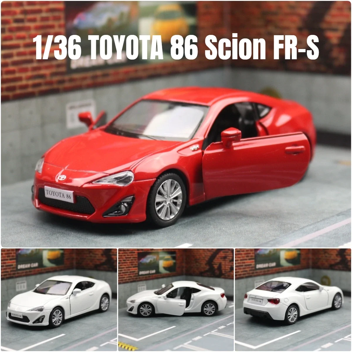 1:36 TOYOTA GT 86 Scion FR-S Speelgoedautomodel RMZ CiTY Diecast Metaal Voertuig Miniatuur Pull Back Collection Cadeau voor kinderen Jongens