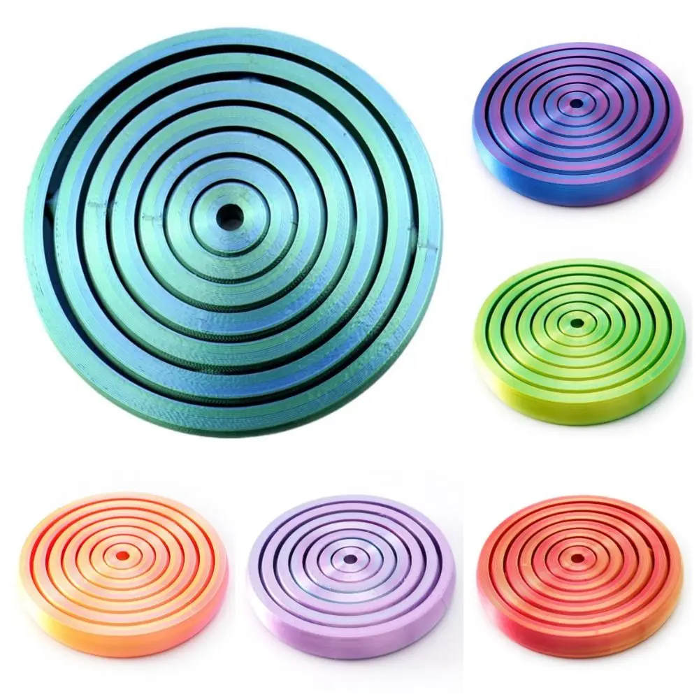

3D Printed Round Rotating Toy Portable Relaxation Spirals Sensory Toy Coaster AntiAnxiety Fractal Fidget Disc Birthday Gift