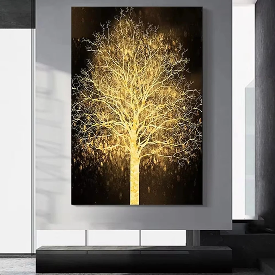 Abstract Luxury Lucky Gold Tree Diamond Painting Cross stitch Full Mosaic Modern Money Tree Embroidery Living Room Home Decor