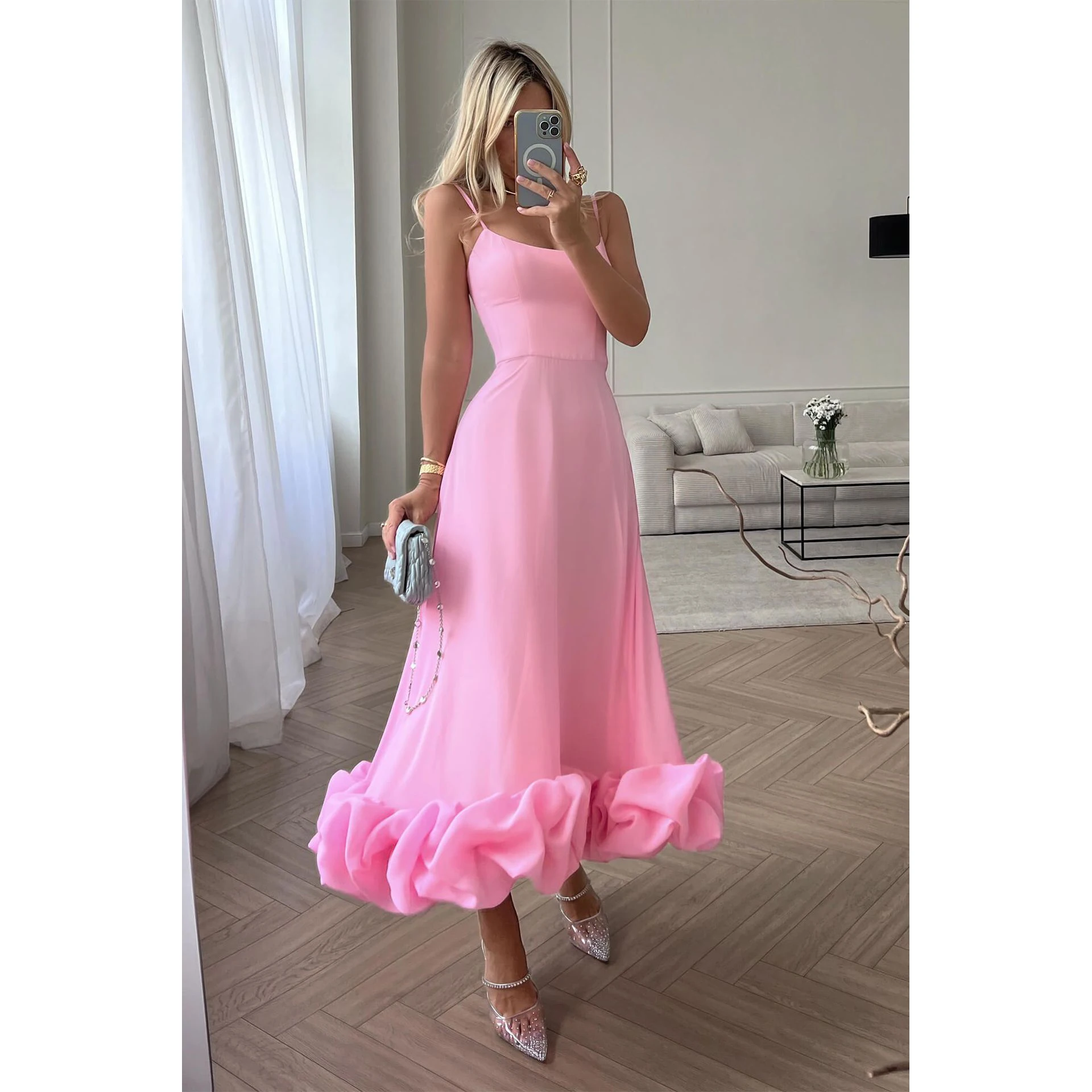 Ruffle abito elegante donna Bodycon Cocktail abiti da sera lunghi donna estate elegante lusso Maxi lunghi abiti da festa Sexy