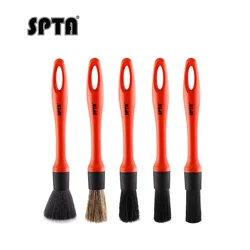 Set di spazzole per dettagli Auto SPTA 5 pezzi Kit di spazzole per dettagli Auto per capelli misti morbidi senza graffi per cruscotto esterno interno automobilistico