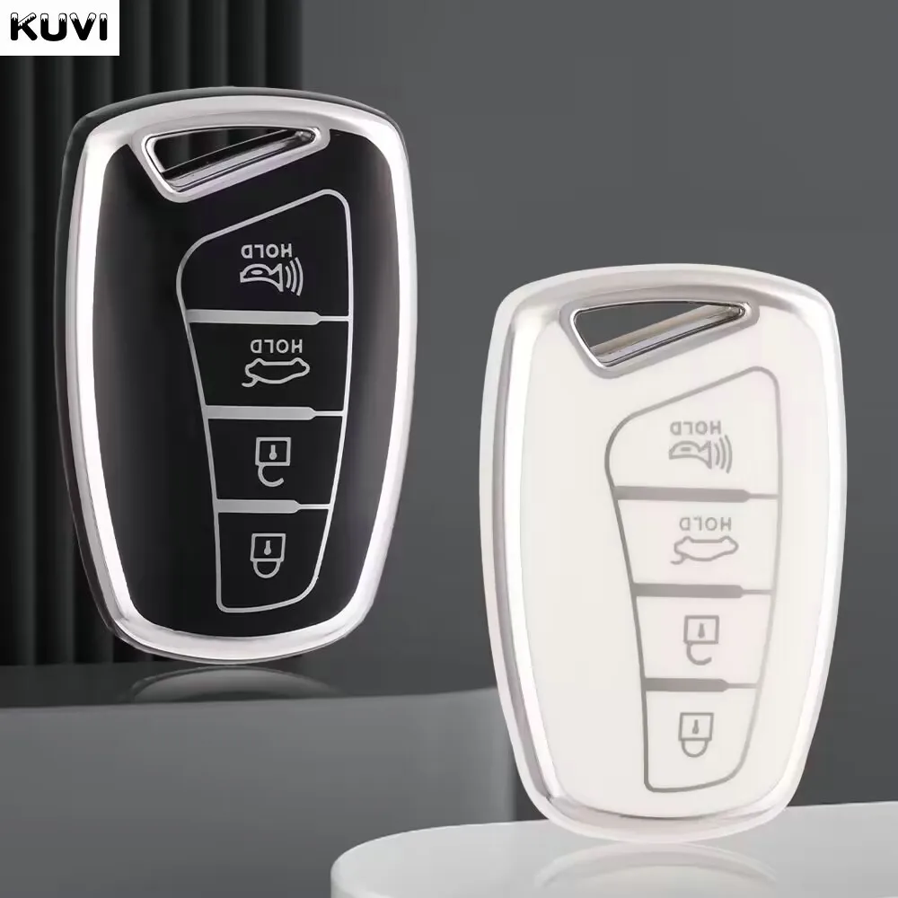 

3 4 Buttons TPU Car Remote Key Case Cover Shell Fob For Hyundai Santa Fe Sport Ix45 Equus Centennial Genesis G80 Grandeur Azera