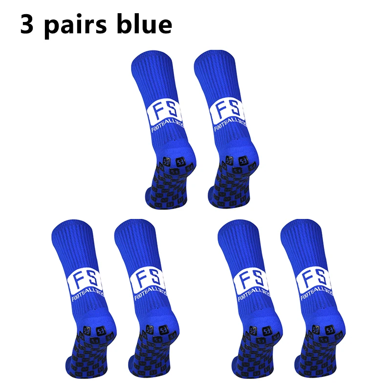 3 pairs New Men Women Square FS Pattern soccer Socks Breathable Sports Silicone Non slip Grip Football Socks calcetines hombre