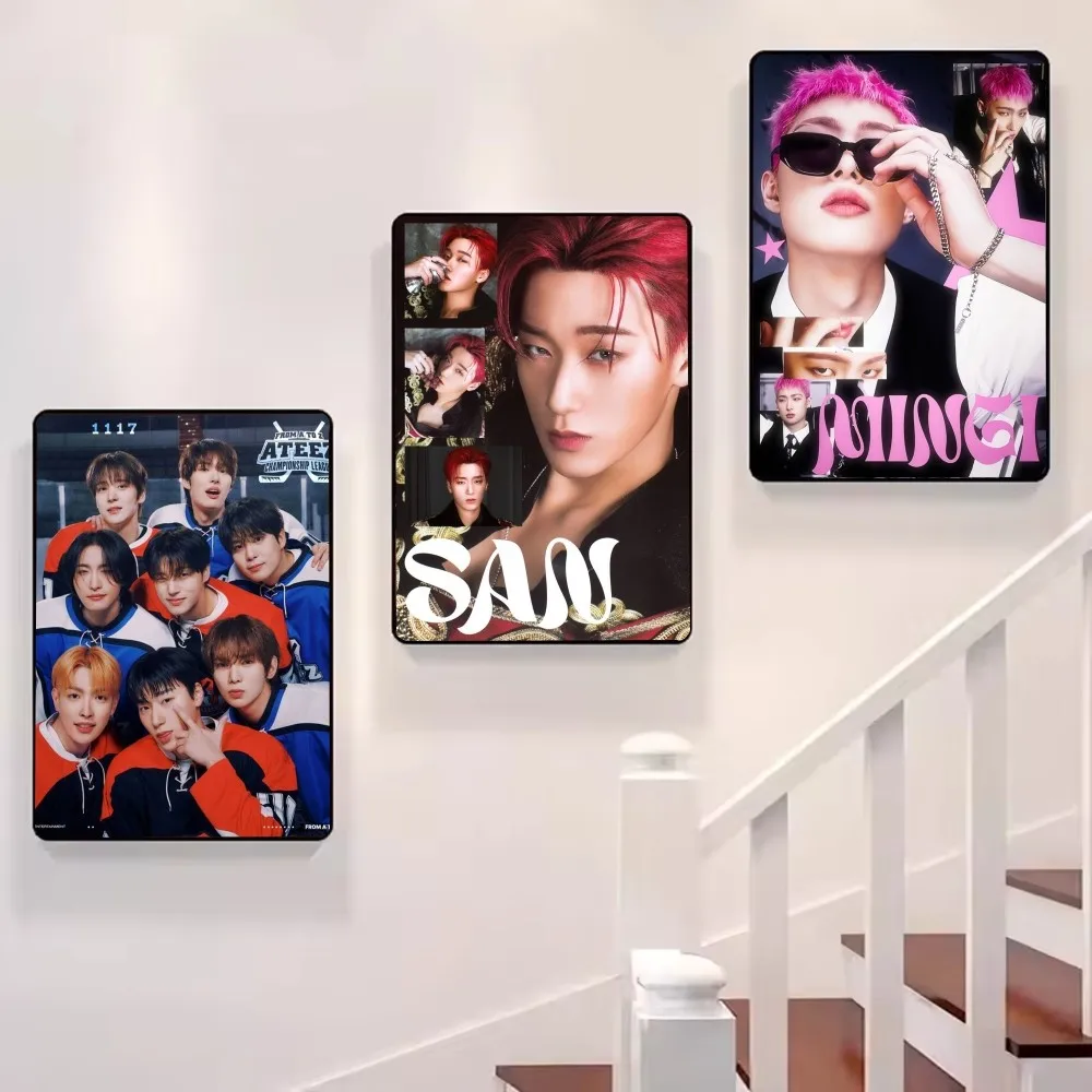 A-ATEEZ KPOP Whitepaper Poster High Quality Wall Art for Home Office Bedroom Living Room Hallway Bar Perfect Gift Idea - view 3