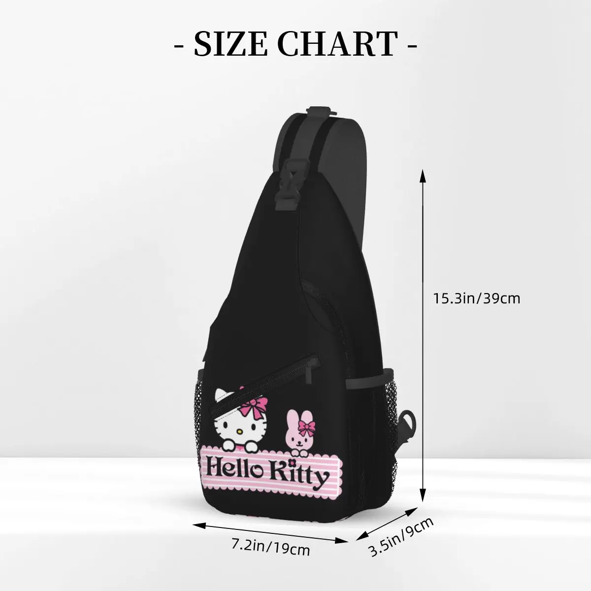 Custom Hello Kitty Cartoons Shoulder Crossbody Chest Backpack Women Men Shoulder Chest Bags Sling Bag for Traveling Hiking Bags