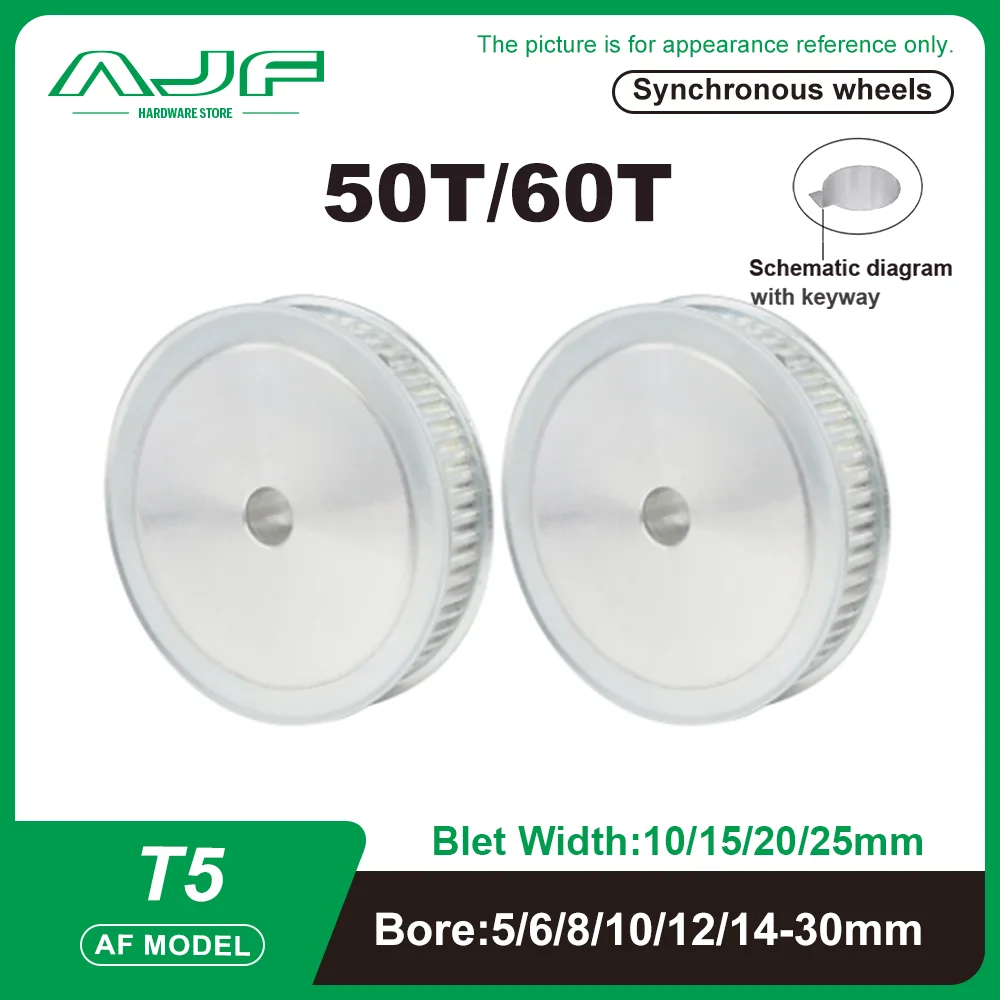 

50T 60T T5 Timing Pulley 50Teeth 60Teeth T5 Pulley Bore 5-30mm Belt Width 10/15/20mm T5 Synchronous Wheel T5 Pulley