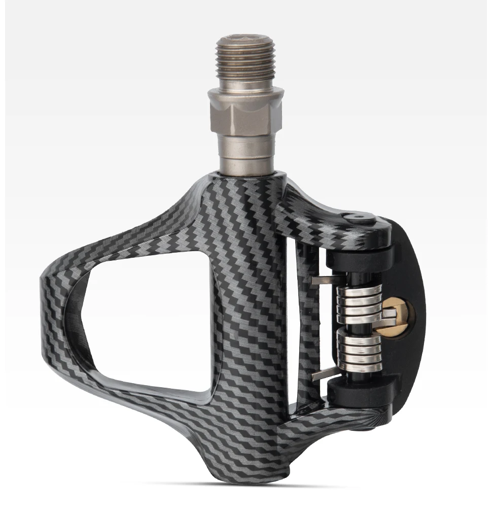 Pedales automáticos para bicicleta de carretera, pedales con clip de carbono con rodamientos sellados, funciona con peda