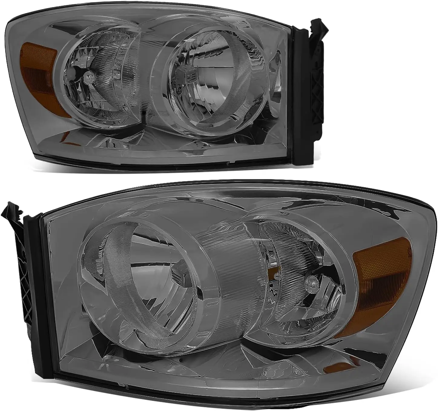 

Headlights Assembly Compatible with 2006 2007 2008 2009 Dodge Ram 1500 2500 3500, Driver and Passenger Side Halogen Headlamps Re