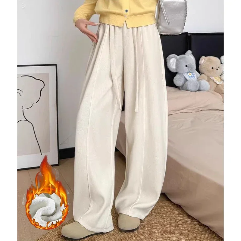 Winter-Jogginghose für Mädchen aus dünnem Fleece, modische, warme Plüsch-Freizeithose für Damen, hohe Taille, thermische Sweatpants für Mädchen – Detail 19