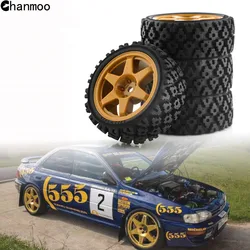 1/10 RC Racing Car Wheels Rally Tyre On Road Tires 12mm Hex for 1:10 RC Car Tamiya XV01 XV02 TA06 TT01 TT02 PTG2 144001 A959 HPI