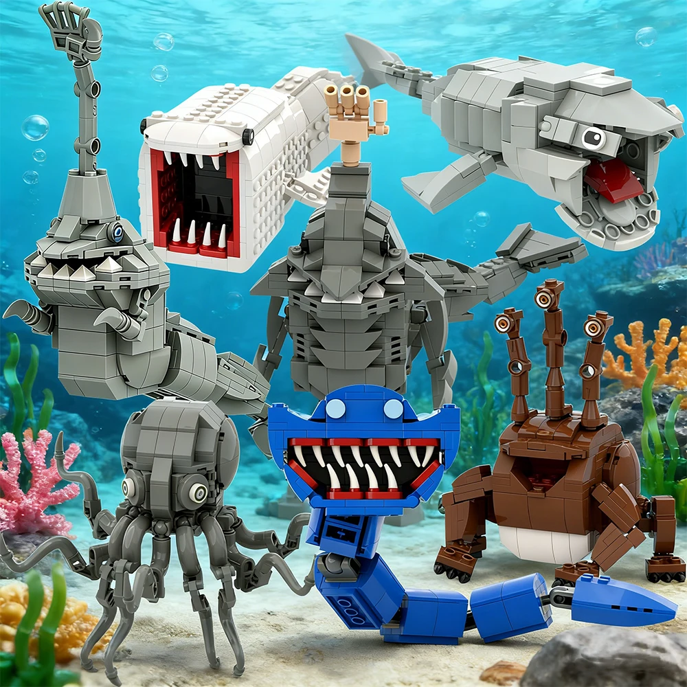 

Deep Sea Monster Building Blocks Set – Sea Easter Ocean Beast Bricks Model Toys for Horror Desk Decor & Collector Gift